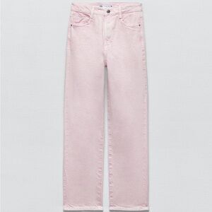 Zara pink straight leg jeans